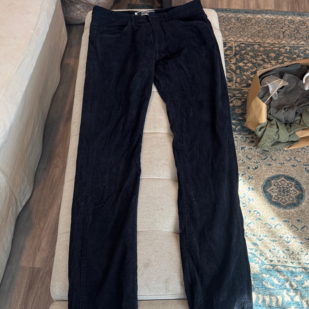Classic Black Corduroy Pants — Straight Fit